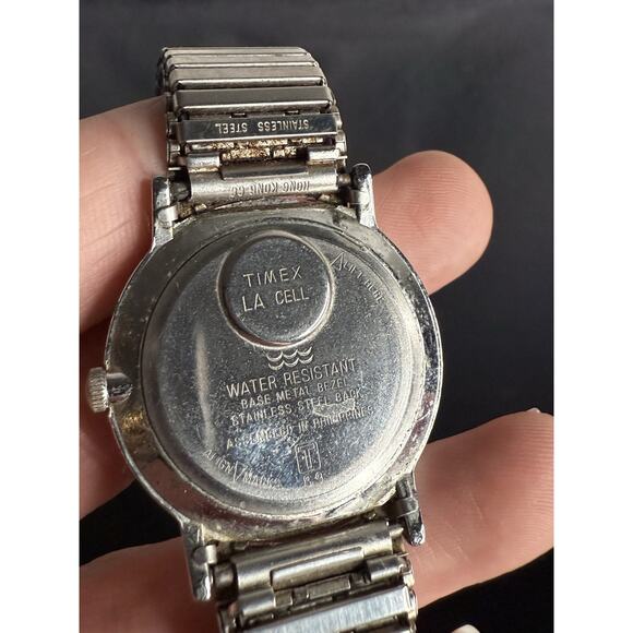 Timex Watch Men Silver Stainless St Stretch WR Batt Day Date 24hr White Quartz - Picture 8 of 10